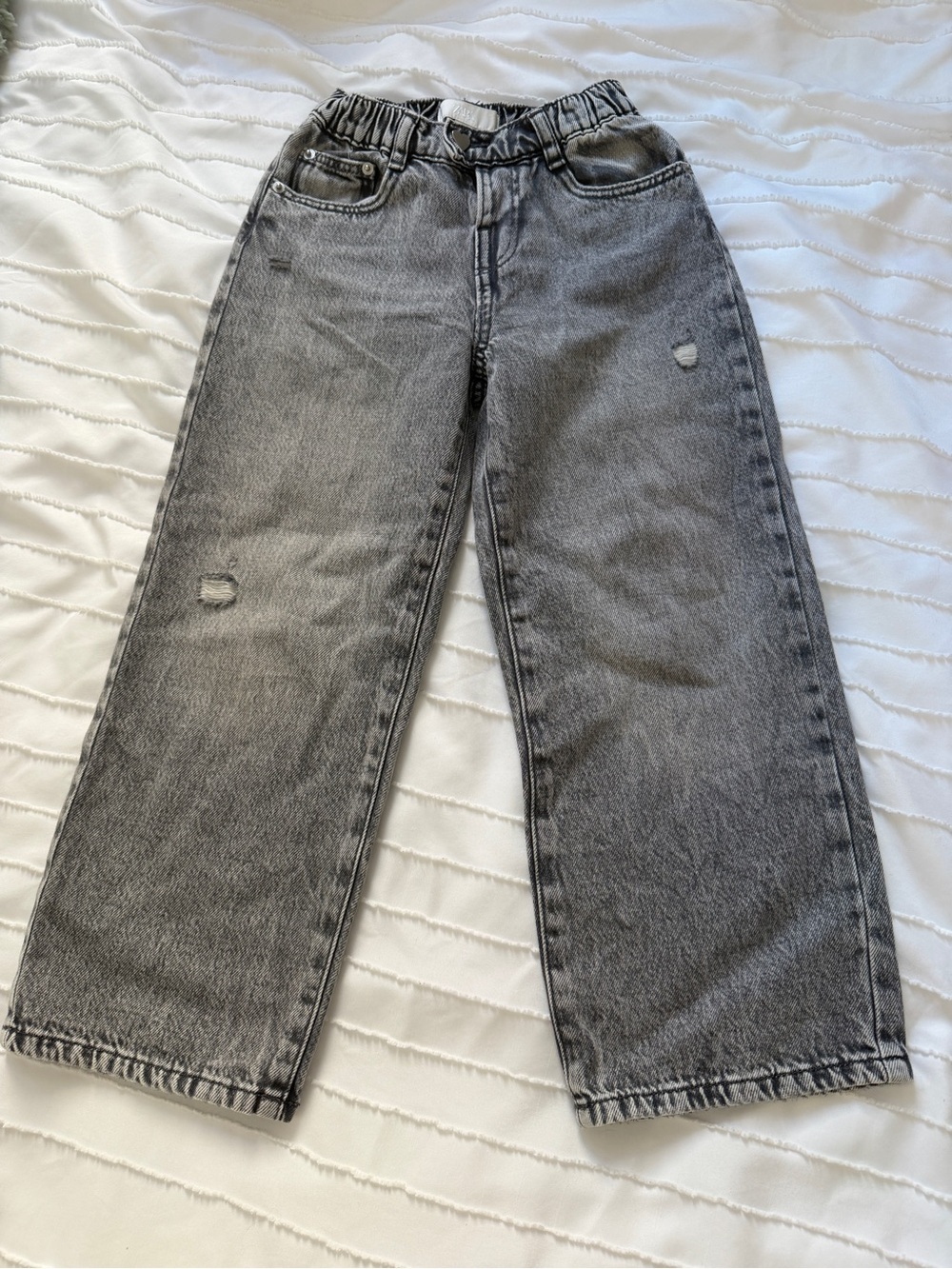 Kids Zara Wide Leg Distressed Jean - Picture 4 of 4